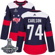 Wholesale Cheap Adidas Capitals #74 John Carlson Navy Authentic 2018 Stadium Series Stanley Cup Final Champions Women's Stitched NHL Jersey