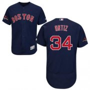 Wholesale Cheap Red Sox #34 David Ortiz Navy Blue Flexbase Authentic Collection 2018 World Series Champions Stitched MLB Jersey
