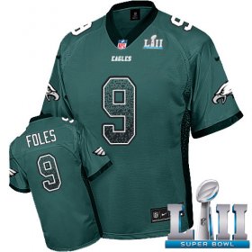 Wholesale Cheap Nike Eagles #9 Nick Foles Midnight Green Team Color Super Bowl LII Men\'s Stitched NFL Elite Drift Fashion Jersey