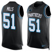 Wholesale Cheap Nike Panthers #51 Sam Mills Black Team Color Men's Stitched NFL Limited Tank Top Jersey