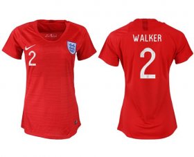 Wholesale Cheap Women\'s England #2 Walker Away Soccer Country Jersey