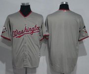 Wholesale Cheap Nationals Blank Grey New Cool Base 2019 World Series Champions Stitched MLB Jersey