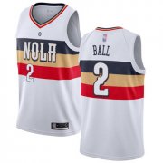 Wholesale Cheap Pelicans #2 Lonzo Ball White Basketball Swingman Earned Edition Jersey