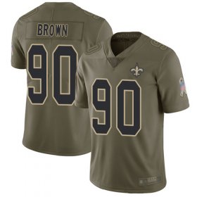 Wholesale Cheap Nike Saints #90 Malcom Brown Olive Youth Stitched NFL Limited 2017 Salute to Service Jersey