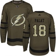 Cheap Adidas Lightning #18 Ondrej Palat Green Salute to Service Stitched Youth NHL Jersey