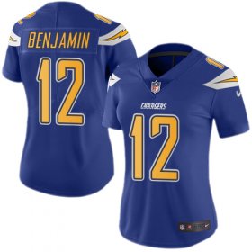 Wholesale Cheap Nike Chargers #12 Travis Benjamin Electric Blue Women\'s Stitched NFL Limited Rush Jersey