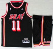 Wholesale Cheap Miami Heat #1 Chris Bosh Black Hardwood Classics Revolution 30 NBA Jerseys Short Suit