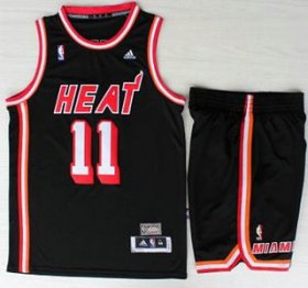 Wholesale Cheap Miami Heat #1 Chris Bosh Black Hardwood Classics Revolution 30 NBA Jerseys Short Suit