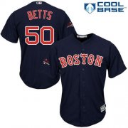 Wholesale Cheap Red Sox #50 Mookie Betts Navy Blue New Cool Base 2018 World Series Stitched MLB Jersey