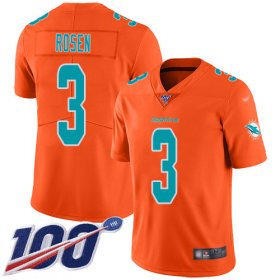 Wholesale Cheap Nike Dolphins #3 Josh Rosen Orange Men\'s Stitched NFL Limited Inverted Legend 100th Season Jersey