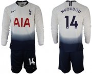 Wholesale Cheap Tottenham Hotspur #14 Nkoudou Home Long Sleeves Soccer Club Jersey