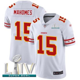 Wholesale Cheap Nike Chiefs #15 Patrick Mahomes White Super Bowl LIV 2020 Men\'s Stitched NFL Limited Team Logo Fashion Jersey