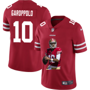 Wholesale Cheap Men's San Francisco 49ers #10 Jimmy Garoppolo Red Player Portrait Edition 2020 Vapor Untouchable Stitched NFL Nike Limited Jersey