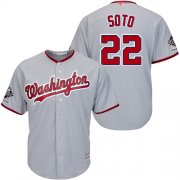 Wholesale Cheap Nationals #22 Juan Soto Grey Cool Base 2019 World Series Champions Stitched Youth MLB Jersey