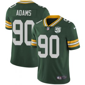 Wholesale Cheap Nike Packers #90 Montravius Adams Green Team Color Men\'s 100th Season Stitched NFL Vapor Untouchable Limited Jersey