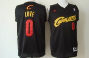 Wholesale Cheap Cleveland Cavaliers #0 Kevin Love 2014 Black With Red Fashion Jersey