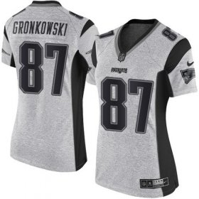 Wholesale Cheap Nike Patriots #87 Rob Gronkowski Gray Women\'s Stitched NFL Limited Gridiron Gray II Jersey