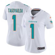 Wholesale Cheap Nike Dolphins #1 Tua Tagovailoa White Women's Stitched NFL Vapor Untouchable Limited Jersey