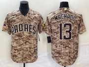 Wholesale Cheap Men's San Diego Padres #13 Manny Machado Camo Cool Base Stitched Jersey