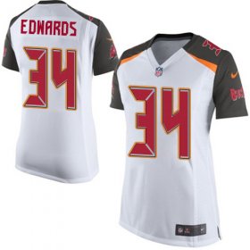 Wholesale Cheap Nike Buccaneers #34 Mike Edwards White Women\'s Stitched NFL New Elite Jersey