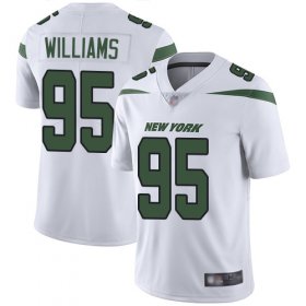 Wholesale Cheap Nike Jets #95 Quinnen Williams White Men\'s Stitched NFL Vapor Untouchable Limited Jersey