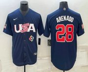 Cheap Men's USA Baseball #28 Nolan Arenado 2023 Navy World Baseball Classic Stitched Jerseys