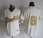 Wholesale Cheap Giants #8 Hunter Pence Cream(Gold No.) New Cool Base Stitched MLB Jersey