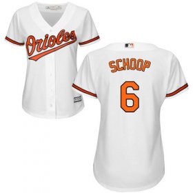 Wholesale Cheap Orioles #6 Jonathan Schoop White Home Women\'s Stitched MLB Jersey