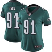 Wholesale Cheap Nike Eagles #91 Fletcher Cox Midnight Green Team Color Women's Stitched NFL Vapor Untouchable Limited Jersey