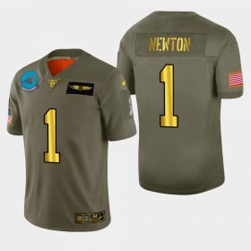 Wholesale Cheap Carolina Panthers #1 Cam Newton Men\'s Nike Olive Gold 2019 Salute to Service Limited NFL 100 Jersey