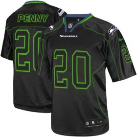 Wholesale Cheap Nike Seahawks #20 Rashaad Penny Lights Out Black Men\'s Stitched NFL Elite Jersey