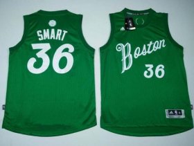 Wholesale Cheap Men\'s Boston Celtics #36 Marcus Smart adidas Green 2016 Christmas Day Stitched NBA Swingman Jersey