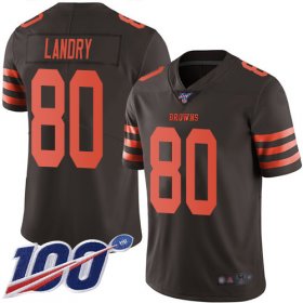 Wholesale Cheap Nike Browns #80 Jarvis Landry Brown Men\'s Stitched NFL Limited Rush 100th Season Jersey