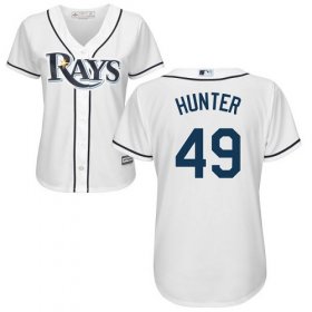 Wholesale Cheap Rays #49 Tommy Hunter White Home Women\'s Stitched MLB Jersey