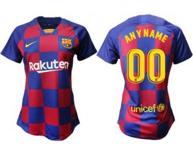 Wholesale Cheap Women\'s Barcelona Personalized Home Soccer Club Jersey