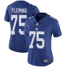 Wholesale Cheap Nike Giants #75 Cameron Fleming Royal Blue Team Color Women\'s Stitched NFL Vapor Untouchable Limited Jersey