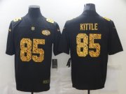 Cheap Men's San Francisco 49ers #85 George Kittle 2020 Black Leopard Print Fashion Limited Stitched Jersey