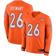 Wholesale Cheap Nike Broncos #26 Darian Stewart Orange Team Color Men's Stitched NFL Limited Therma Long Sleeve Jersey
