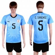 Wholesale Cheap Uruguay #5 C.Sanchez Home Soccer Country Jersey