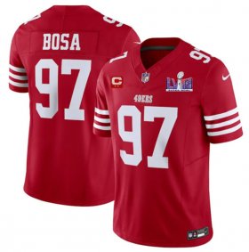 Cheap Men\'s San Francisco 49ers #97 Nick Bosa Red 2024 F.U.S.E. Super Bowl LVIII Patch And 2-star C Patch Vapor Untouchable Limited Football Stitched Jersey