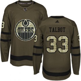 Wholesale Cheap Adidas Oilers #33 Cam Talbot Green Salute to Service Stitched Youth NHL Jersey