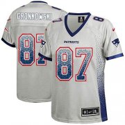 Wholesale Cheap Nike Patriots #87 Rob Gronkowski Grey Women's Stitched NFL Elite Drift Fashion Jersey