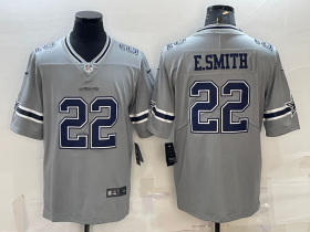 Wholesale Cheap Men\'s Dallas Cowboys #22 Emmitt Smith Grey 2020 Inverted Legend Stitched NFL Nike Limited Jersey