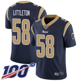 Wholesale Cheap Nike Rams #58 Cory Littleton Navy Blue Team Color Men\'s Stitched NFL 100th Season Vapor Limited Jersey
