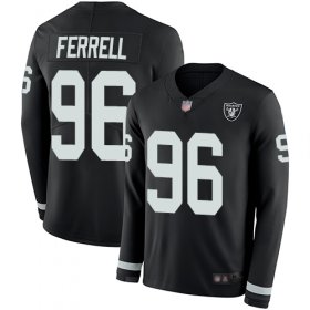 Wholesale Cheap Nike Raiders #96 Clelin Ferrell Black Team Color Men\'s Stitched NFL Limited Therma Long Sleeve Jersey