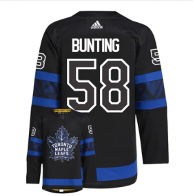 Cheap Men\'s Toronto Maple Leafs #58 Michael Bunting Black X Drew House Inside Out Stitched Jersey