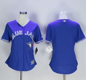 Wholesale Cheap Blue Jays Blank Blue Women\'s Fashion Stitched MLB Jersey