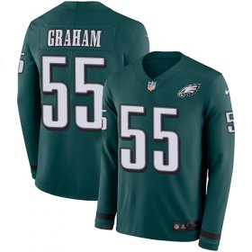 Wholesale Cheap Nike Eagles #55 Brandon Graham Midnight Green Team Color Men\'s Stitched NFL Limited Therma Long Sleeve Jersey