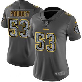 Wholesale Cheap Nike Steelers #53 Maurkice Pouncey Gray Static Women\'s Stitched NFL Vapor Untouchable Limited Jersey