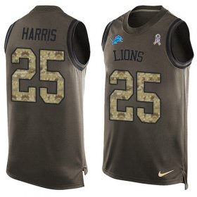 Wholesale Cheap Nike Lions #25 Will Harris Green Men\'s Stitched NFL Limited Salute To Service Tank Top Jersey
